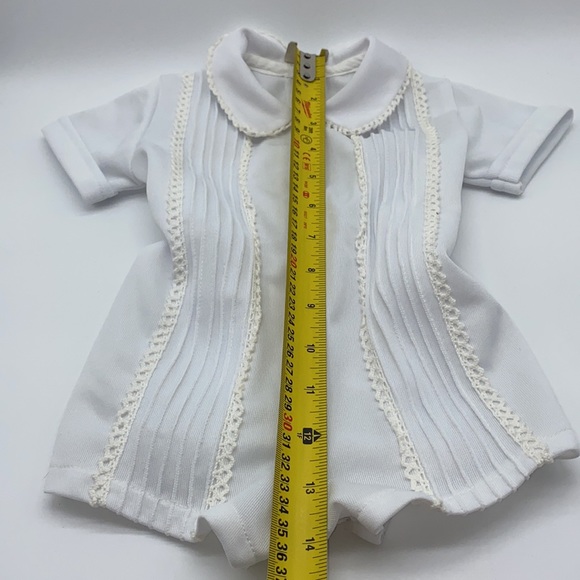 1970s Infant Boys Summer Romper White Vintage Retro Fashion Movie Wardrobe 3-6M - Picture 8 of 11